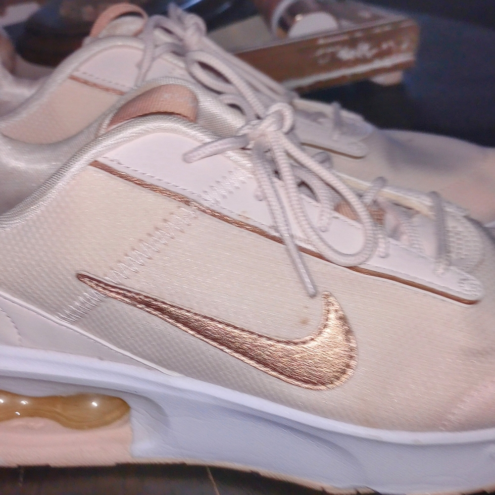 Nike Cream and Rose Gold Sneakers with Air Cushion